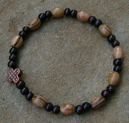 Simple olivewood and sandalwood Rosary bracelet