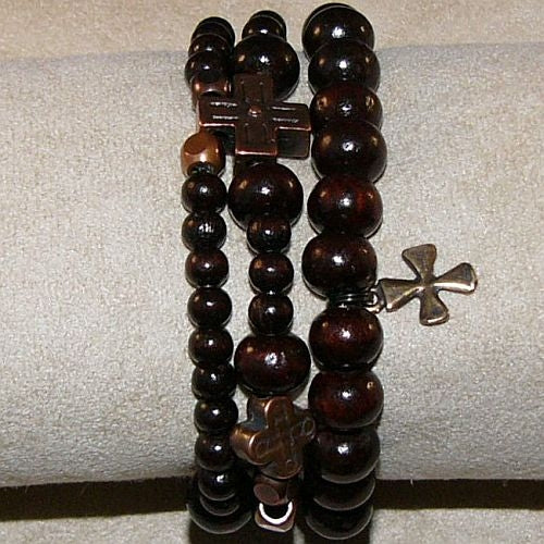 Sandalwood Rosary Bracelet with another accent bracelet
