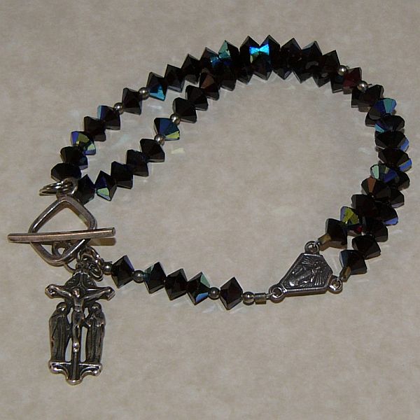 Garnet Crystal Rosary Bracelet