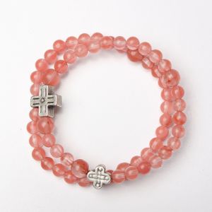 Cherry Quartz Rosary Bracelet