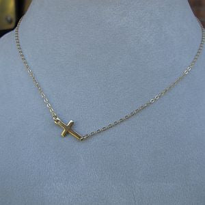 Gold Filled Side cross necklace