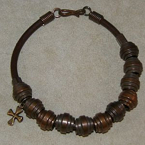Mens Bronze Bead Rosary Bracelet