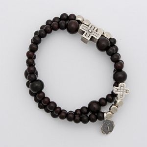 Sandalwood Rosary Bracelet with Lord of Miracles charm (Special Miracle Rosary Bracelet)